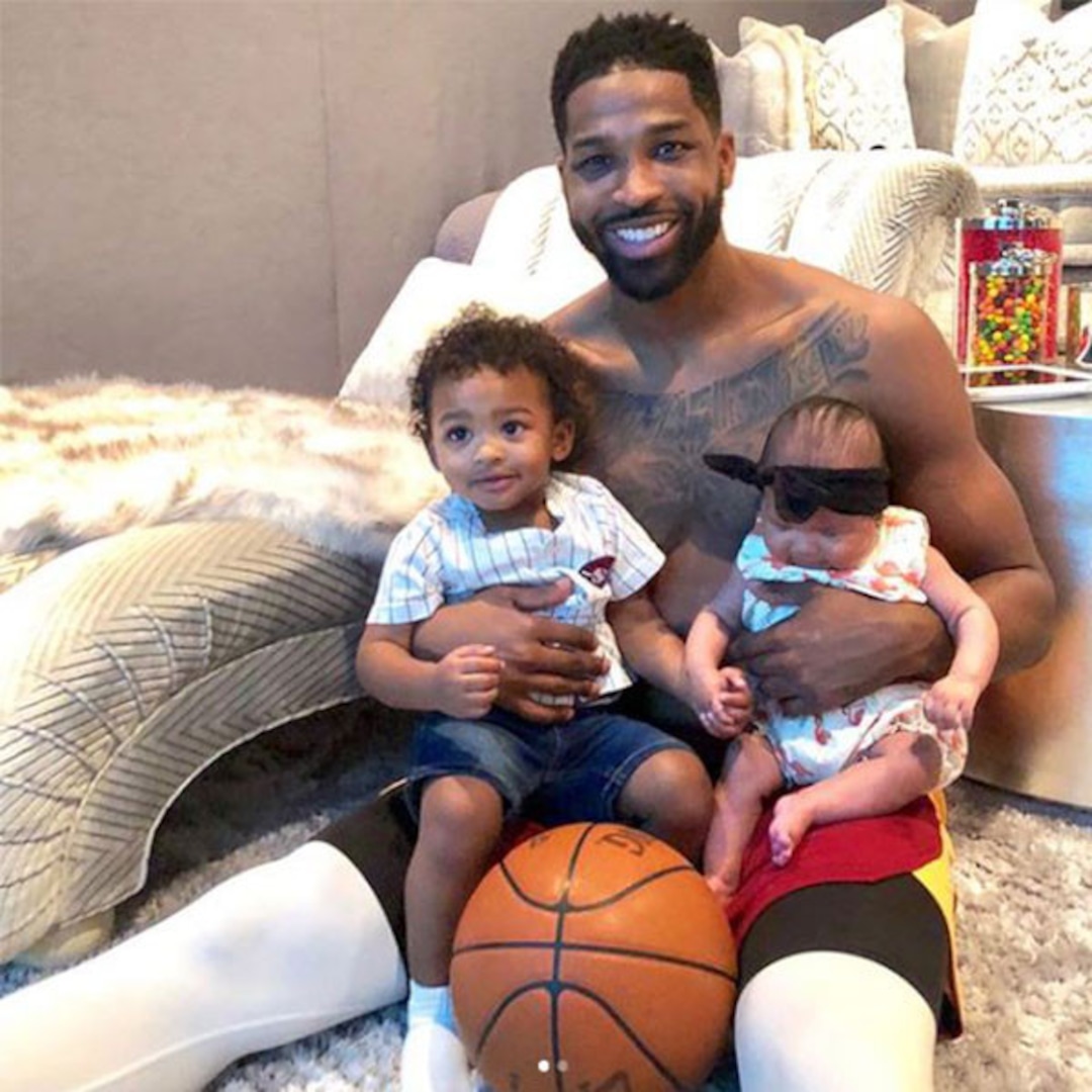 Tristan Thompson Shares First Photo of His Two Kids Together - E